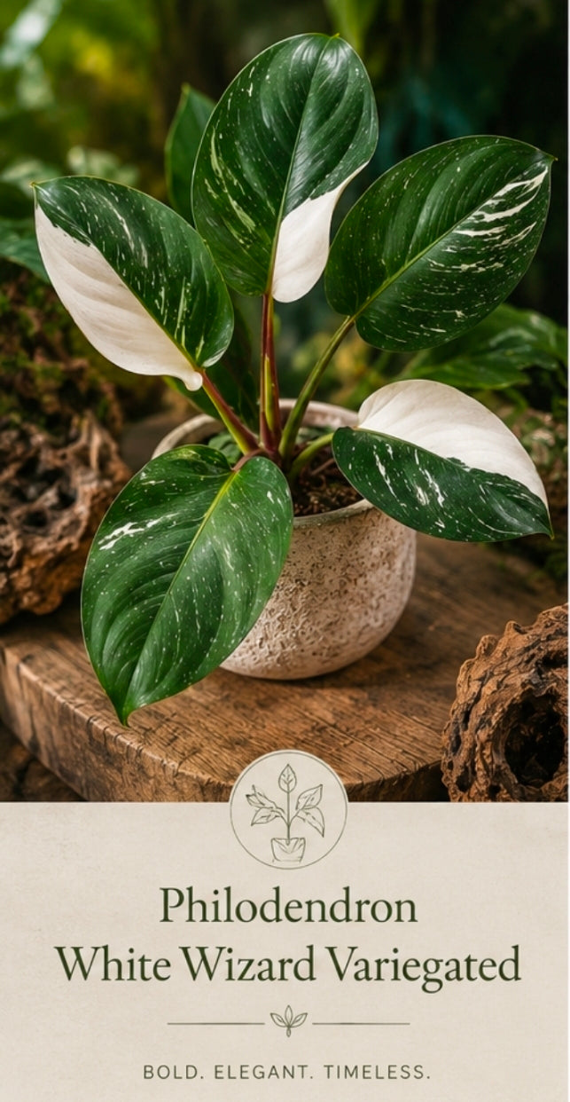 Philodendron White Wizard Variegated Tissue Culture 5 pack**