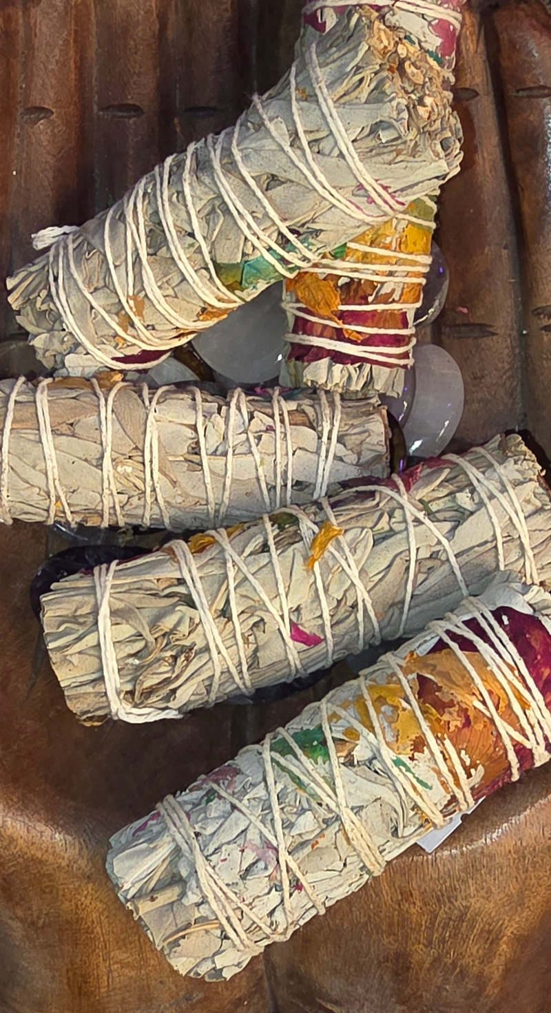 Large rainbow charkra sage smudge sticks