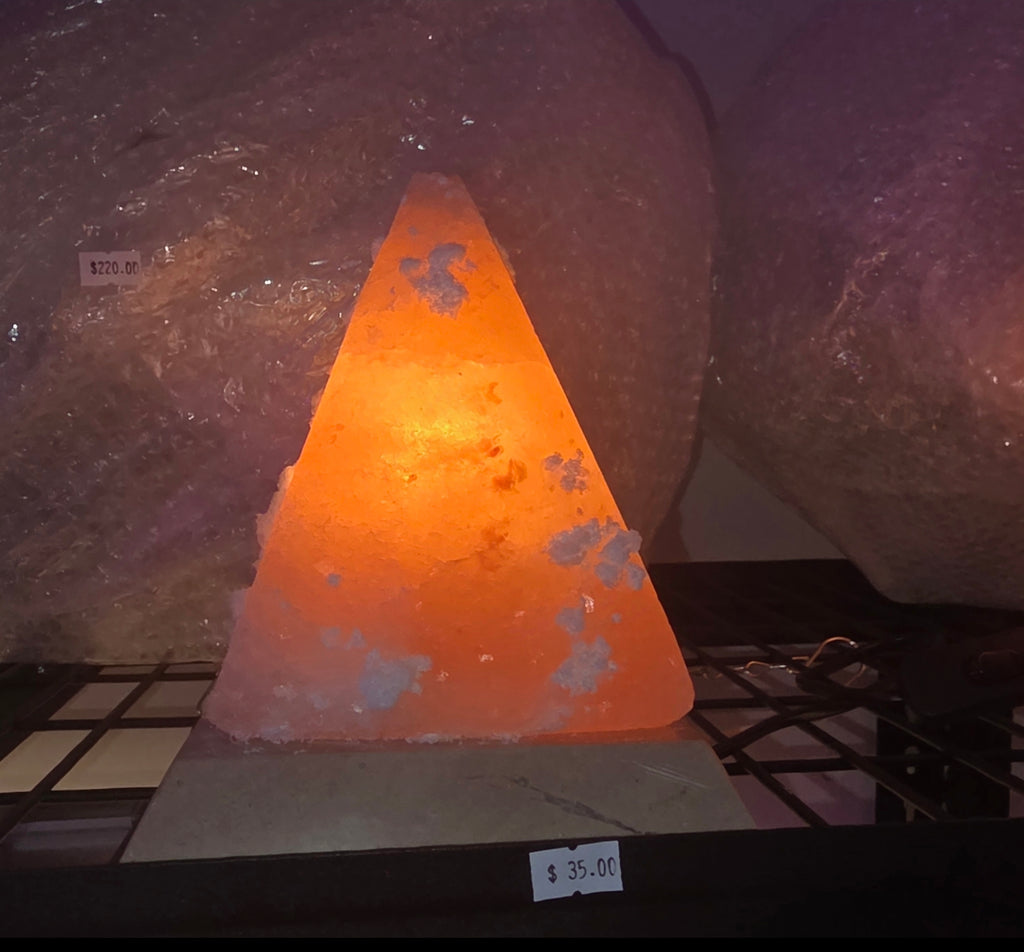 Small pyramid salt lamps