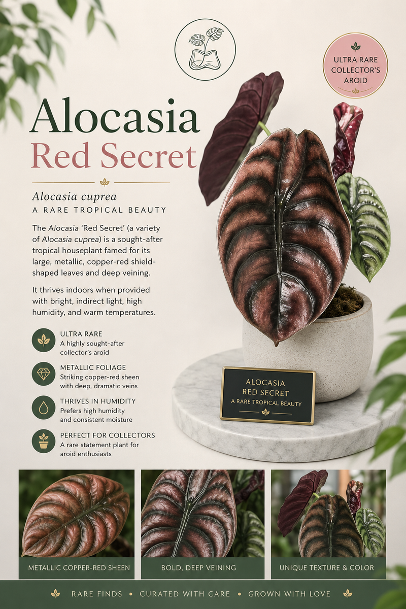 Alocasia Red Secret  Tissue Culture 1 pack
