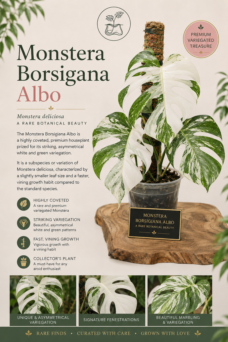 Monstera Borsigiana Albo  Tissue Culture 1 pack